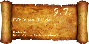 Fényes Tilda névjegykártya